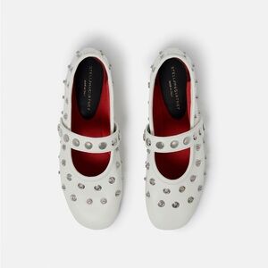 Stella McCartney White Studded Flats